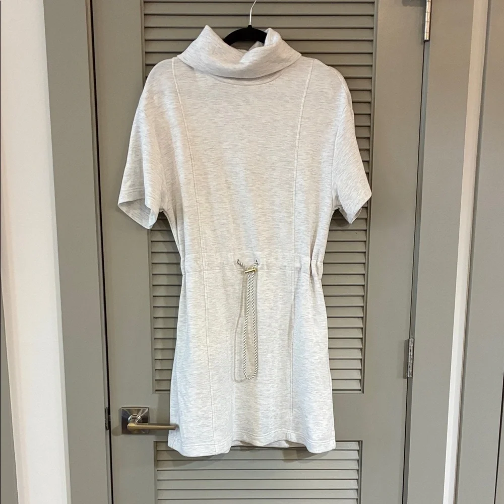 Varley Sophie Dress Marled Ivory Sz S Comfy Soft Mini Cinched Waist - Picture 4 of 10